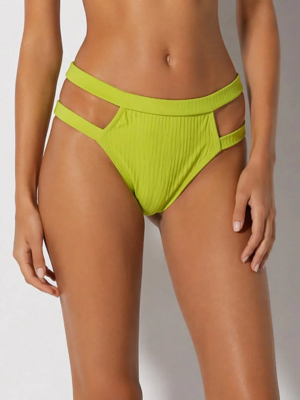 Lovers & Friends Ribbed Bikini Bottom Green size M vacation chic summer travel - Picture 1 of 10